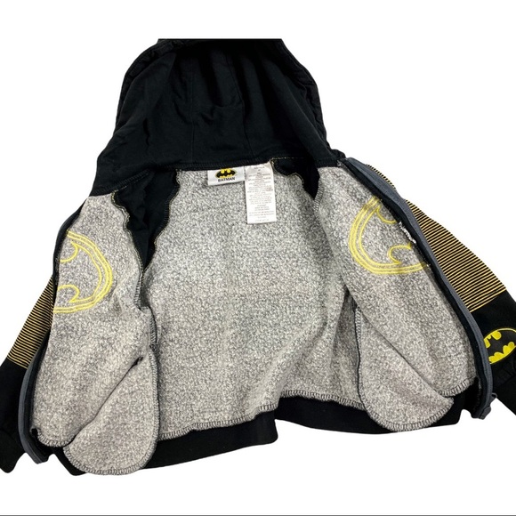 Batman Toddler Black & Yellow Full Zip Hoodie - Picture 4 of 13
